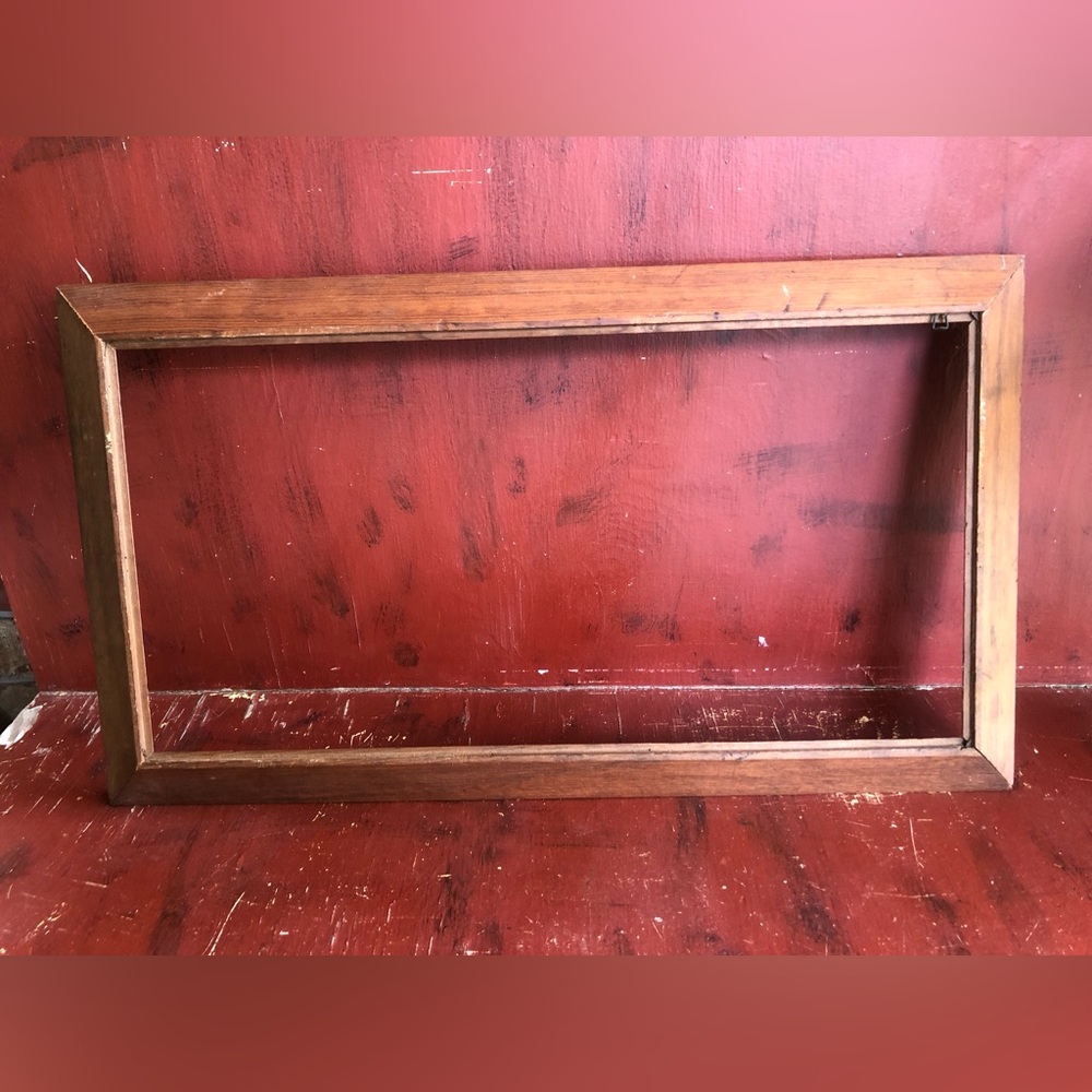 9663 Large Wooden Carved Raw Folkart Art Frame Approximately 15.5” X 27.25” - Picture 6 of 8